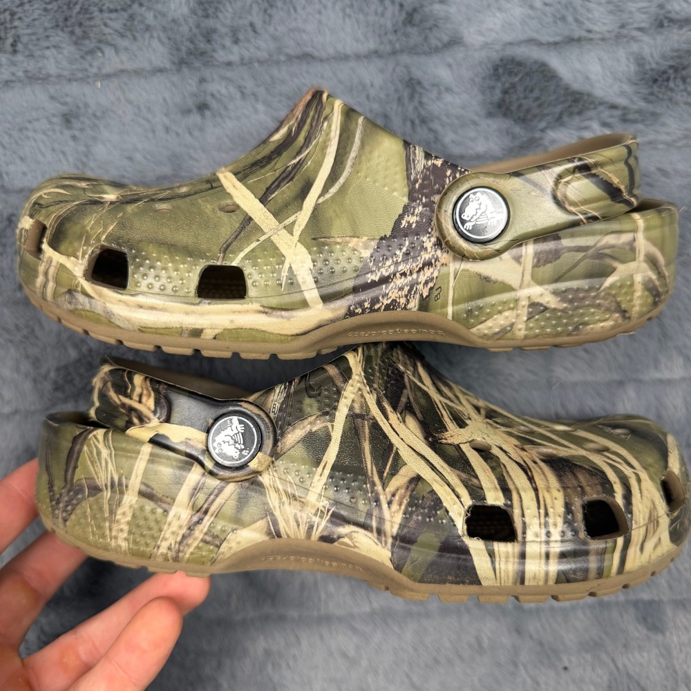 Crocs Kids Classic Clog Advantage MAX-4 HD Camo Shoes J2 Green Brown 12584